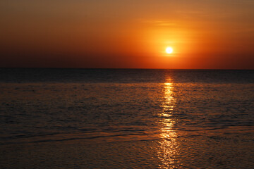 Sunset on the ocean, Bali island