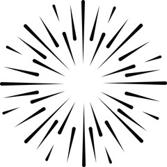 Obraz premium Radial speed Lines in Circle Form for comic books . fireworks Explosion background . Vector Illustration . Starburst round Logo . Circular Design element . Abstract Geometric