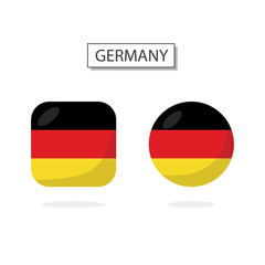 Flag of Germany 2 Shapes icon 3D cartoon style.