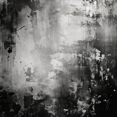 Grunge textured wall background. Black and white tone. Generative ai.