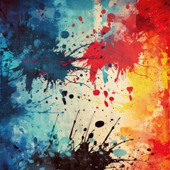 Abstract grunge background with stains and splashes of paint. Generative ai.