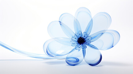  a blue flower with a white background and a long tail.  generative ai