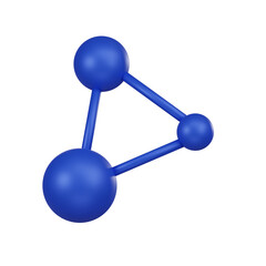Minimal blue share icon. 3d render isolated illustration.