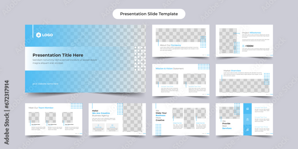 Sticker creative business powerpoint presentation slides template design. use for modern keynote presentatio