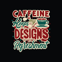 Fototapeta premium Retro coffee typography vector colorful custom design art