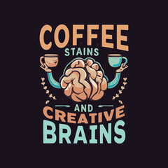 Retro coffee typography vector colorful custom design art