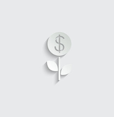 money tree plant  icon. dollar plant icon