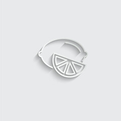  lemon icon. black fresh citrus fruits. half of lemon