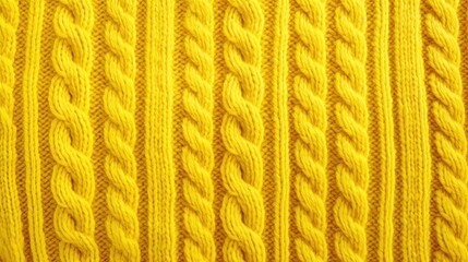 Close-up full-frame background of a softly textured, bright yellow knit sweater