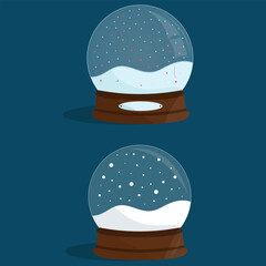 Christmas snow globe templates in flat style