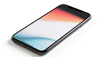 Mobile phone mockup with blank white screen in human hand, 3d render illustration put on a sweater, hold a smartphone Mobile digital device in arm isolated on white