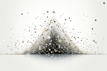 Sparkly Christmas tree, graphic style, on a white background