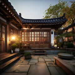 Naklejka premium Korean traditional house Hanok interior