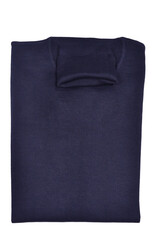 folded avion merino wool sweater with high neck on isolated background