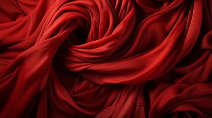 Bold maroon textile cascades in an indoor dance, twirling as a fiery curtain of passion and elegance - obrazy, fototapety, plakaty