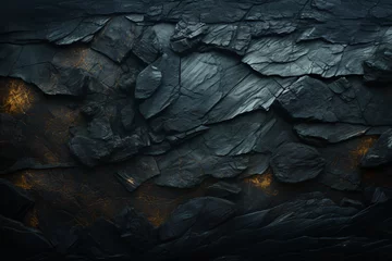 Poster Illuminated stone wall texture with dark tones © youriy