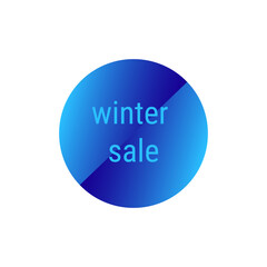 Winter sale banner in blue colors on a white background for your projects. Vector graphics