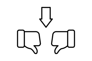 thumbs down Icon related to Feedback and Review. suitable for web site, app, user interfaces, printable etc. Line icon style. Simple vector design editable