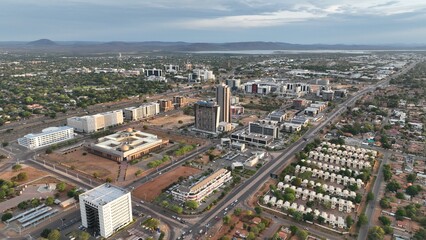 Fototapeta na wymiar Central business district CBD in Gaborone, Botswana, Africa