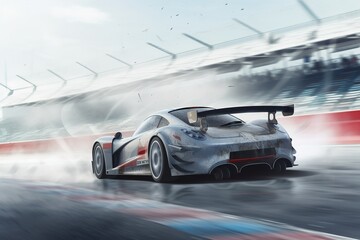 Start Your Engines: The International Race Track Roars to Life as High-Speed Racing Car Competes in Adrenaline-Packed Battle