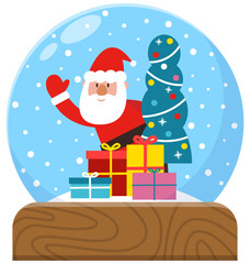 Merry Christmas and Happy New Year. snowball, snowglobe