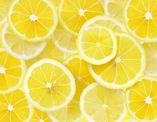 Lemon citrus slices bold yellow texture summer background - Powered by Adobe