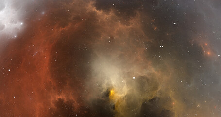 Space background with nebula and shining stars. Giant interstellar cloud. Infinite universe