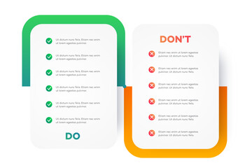 Do and dont infographic template frame modern style vector 10 eps - obrazy, fototapety, plakaty