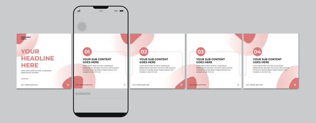Set of Linkedin Carousel Post, editable social media Instagram carousel post, modern and creative business carousel post template, eps 10. © Graphaxil