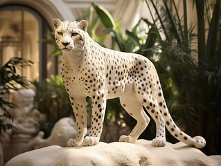 A Marble Statue of a Cheetah