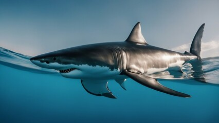 Obraz premium shark in the sea The great white shark in the big blue