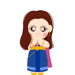 girl, thailand, thai, siam, dress, costume, cartoon