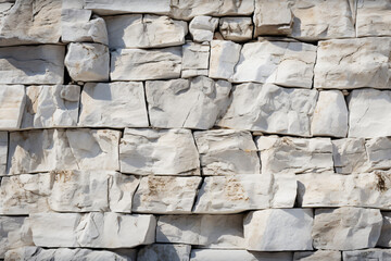 Stone wall with varied sizes of blocks and textures
