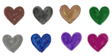Sets of hearts dark color 