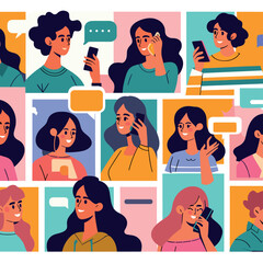 Teenage Chat in Flat Design