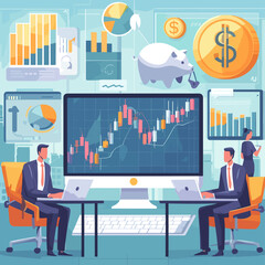 Financial Exchange Vector Illustration
