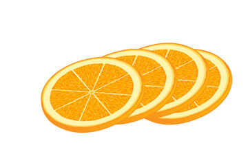 Orange slices isolated on white background