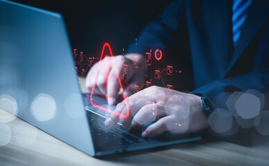 Cyber attack on computer network, Virus, Spyware, Malware or Malicious software. System hacked...