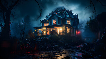 haunted house in the forest