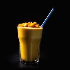 mango and pineapple smoothiefresh orange smoothie on a black background