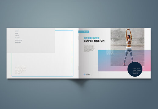 Landscape Business Report Cover with Soft flat Elements
