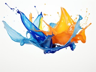 mix color paint splash on white background