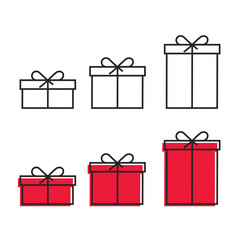 Set of Colorful Gift Boxes with Doodle Style