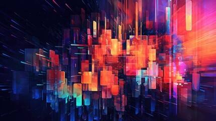 Abstract painting with vibrant colors background.