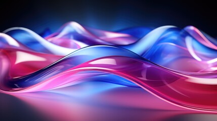 Naklejka premium Abstract futuristic background with pink blue glowing neon moving high speed wave lines and bokeh lights. Data transfer concept.