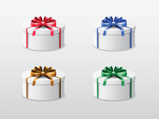 Set of 3d Gift Boxes with Different Colors