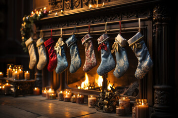 Cozy Christmas Vibes: Warm Socks by the Fireplace, Embracing Holiday Comfort and Festive Cheer (AI Generated) 