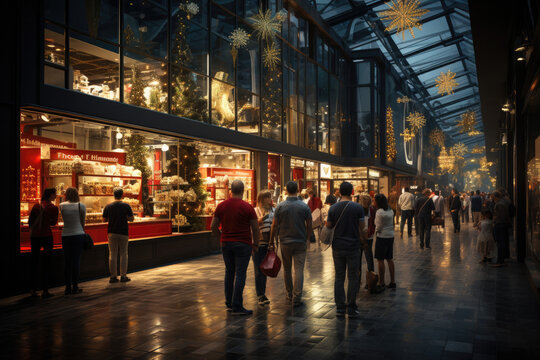 Black Friday Frenzy: Capturing the Excitement of Crowds and Deals in a Shopper's Paradis (AI Generated)