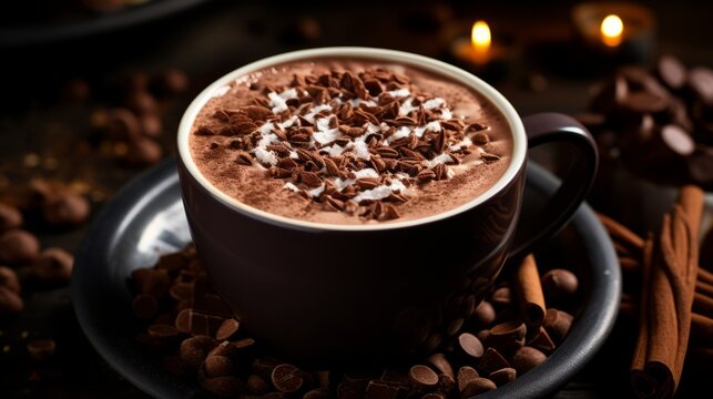 cup of hot chocolate ai generated image