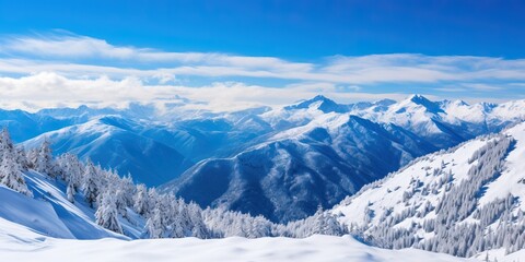 Fototapeta na wymiar Winter Mountain Landscape in Daylight